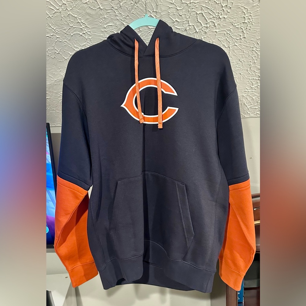 Nike Chicago Bears Navy and Orange Men's Hoodie